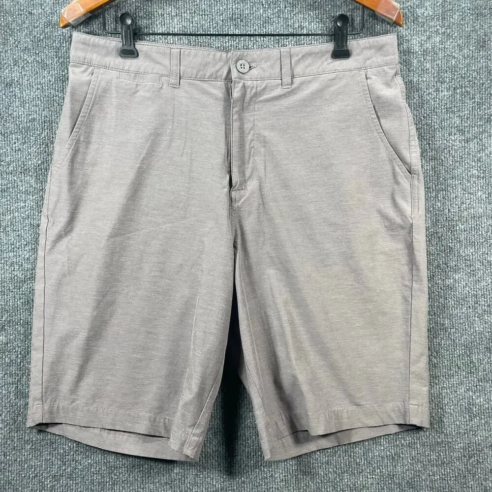 Johnnie-O Performance Wyatt Golf Shorts Men's 33 Light Grey/Steel Wicking Active